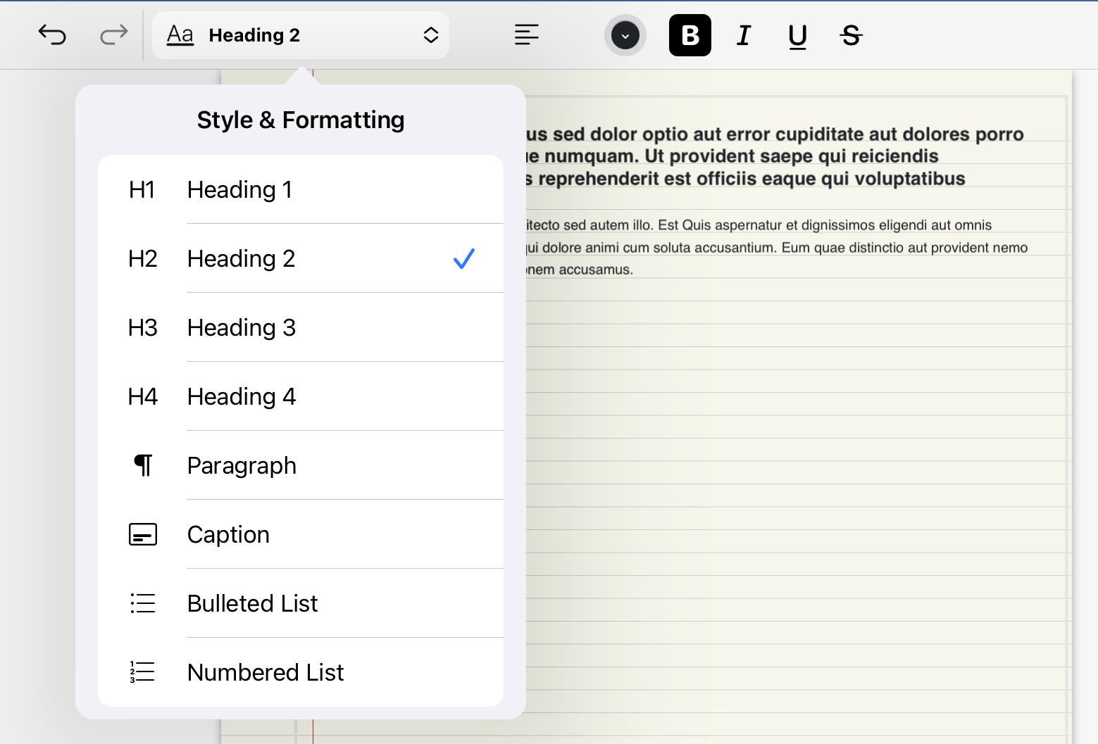Formatting