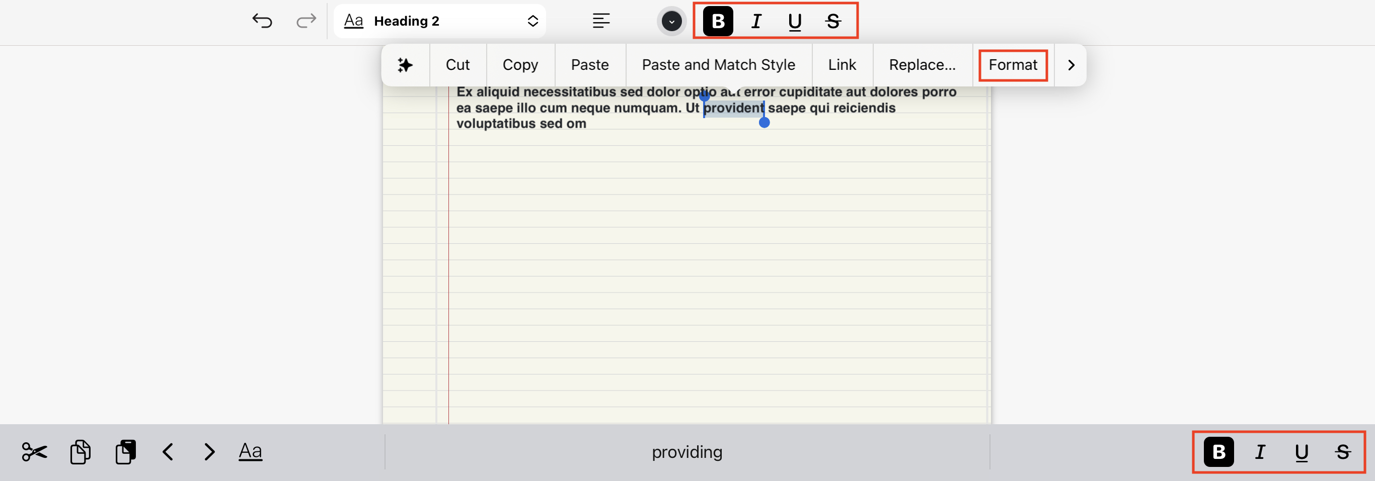Formatting