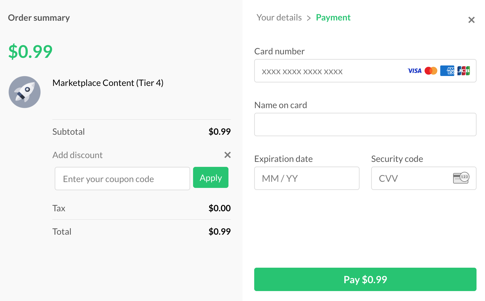 add discount at checkout
